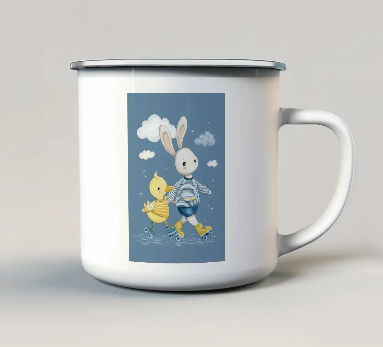 Duck and Bunny Roller Buddies tazza in smalto da Kiara