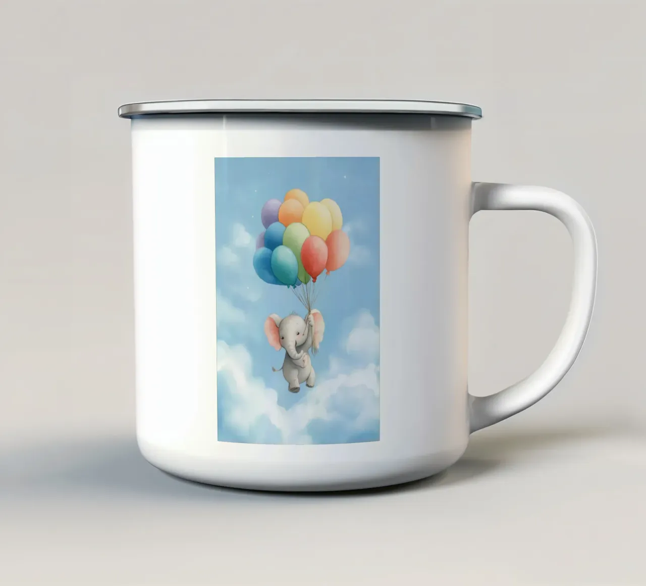 Elephant and Balloons tazza in smalto da Kiara