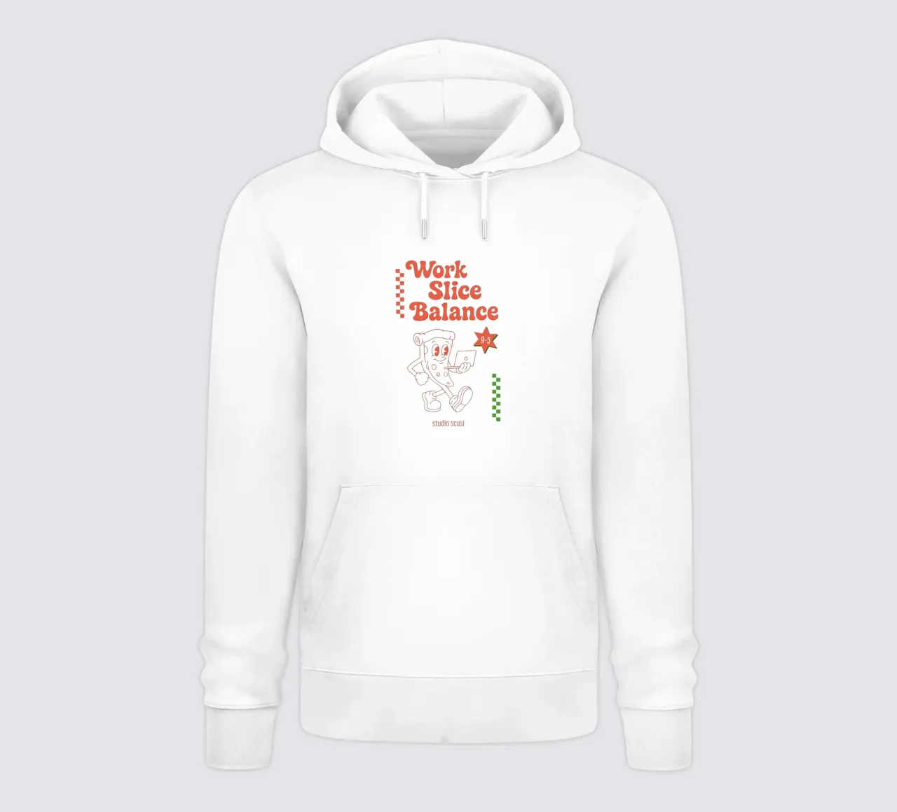 Work Slice Balance - Pizza felpa con cappuccio da studio scusi