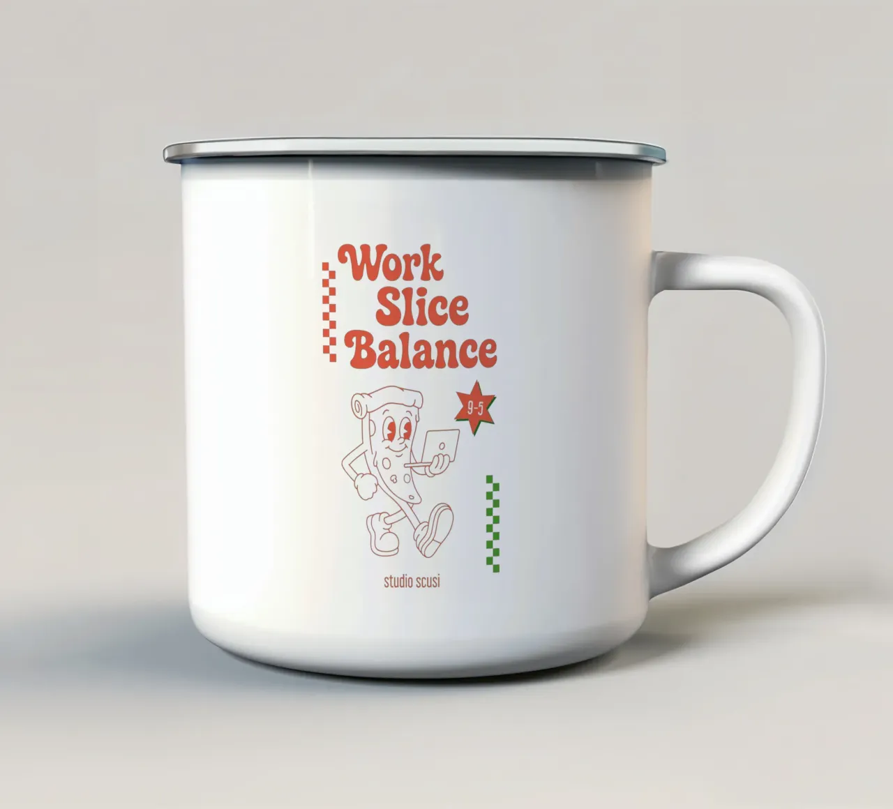 Work Slice Balance - Pizza tazza in smalto da studio scusi