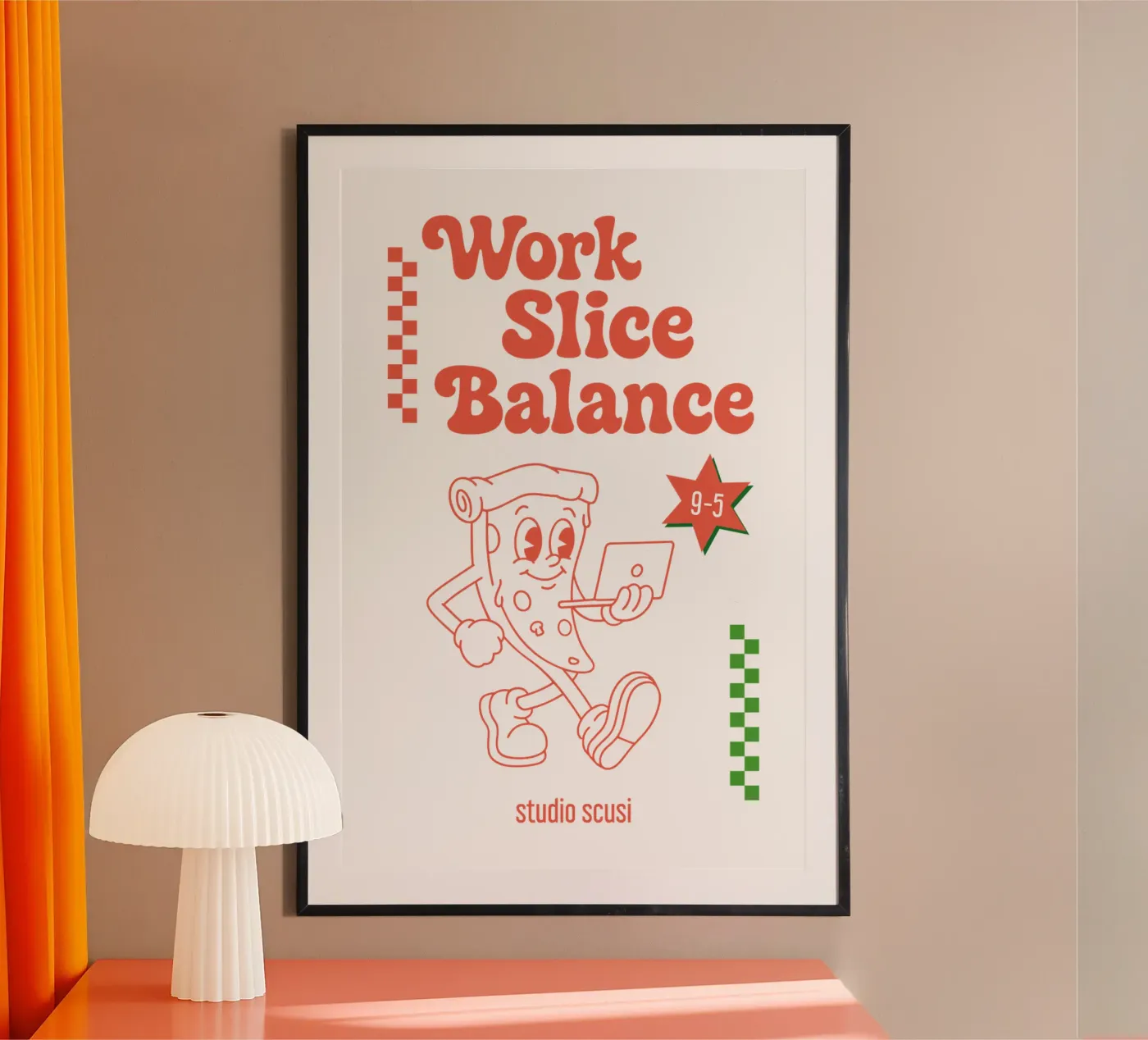 Work Slice Balance - Pizza poster by studio scusi