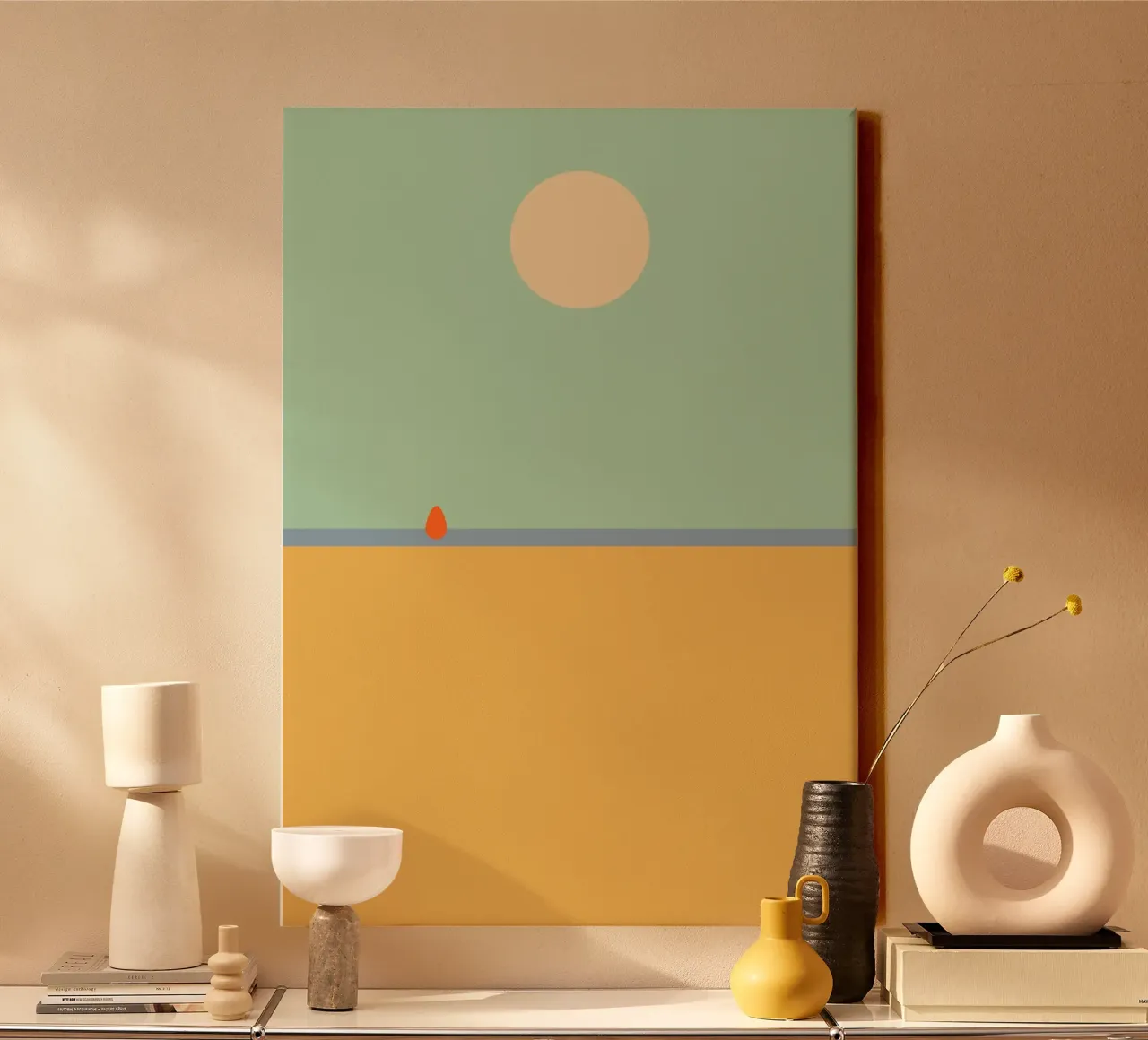 rest on the beach. (time to relax) lienzo con Marco flotante de FRICKE DESIGN