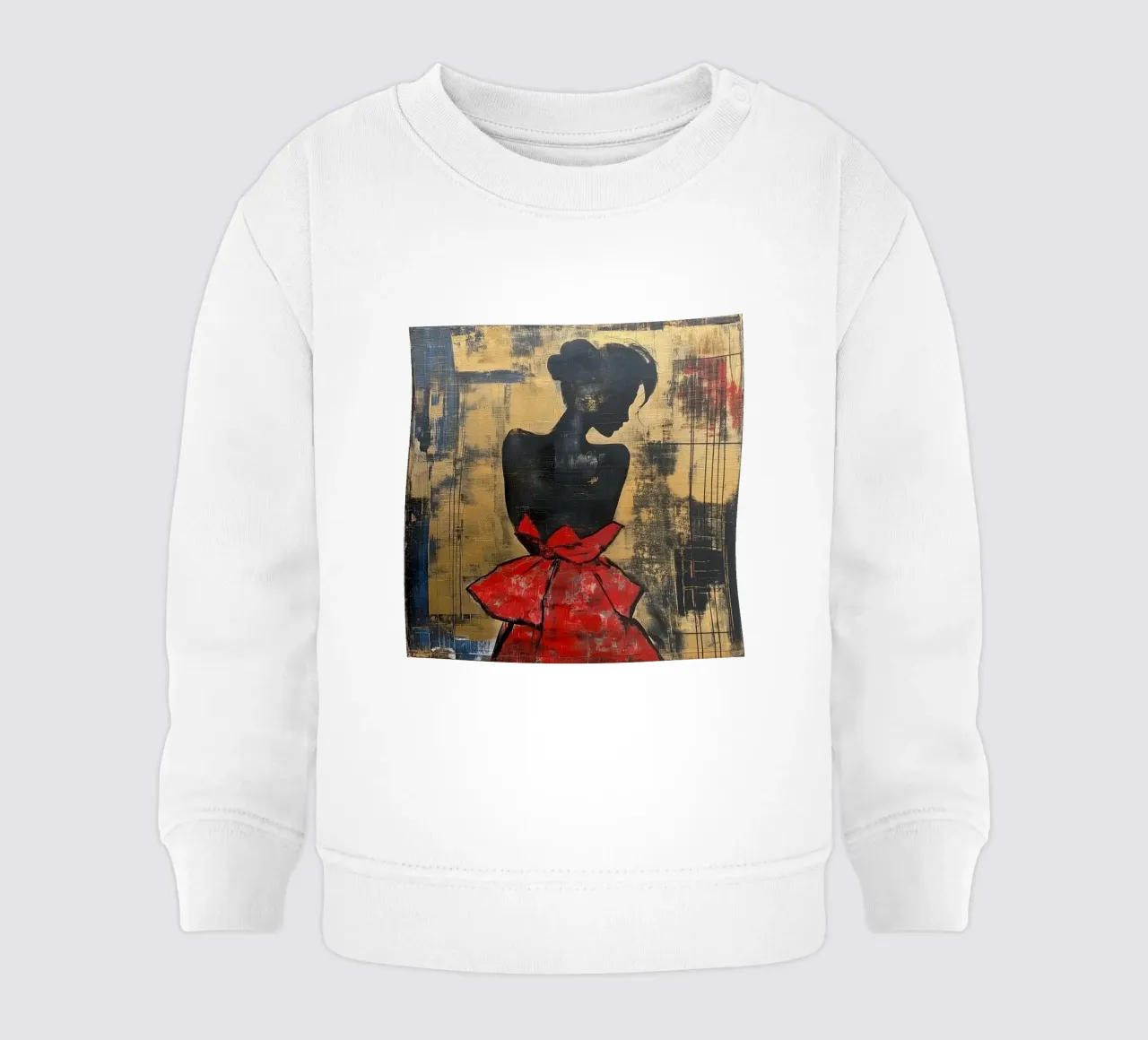 Ragazza d'oro con abito rosso felpa neonato da Motivate-Today