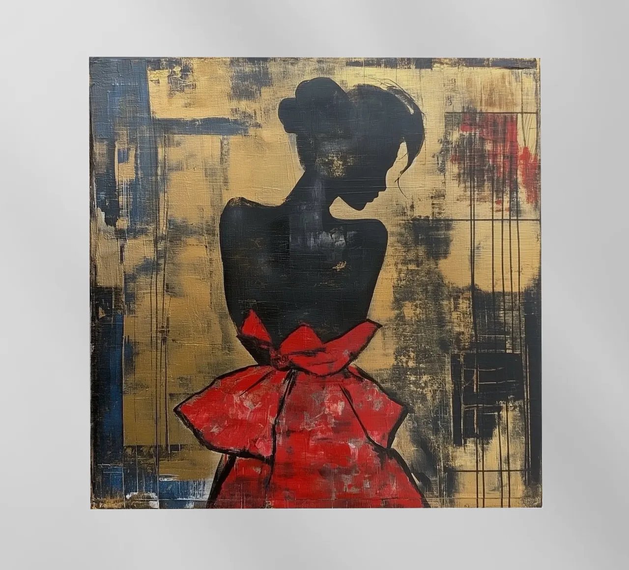 Ragazza d'oro con abito rosso pellicola backlit da Motivate-Today