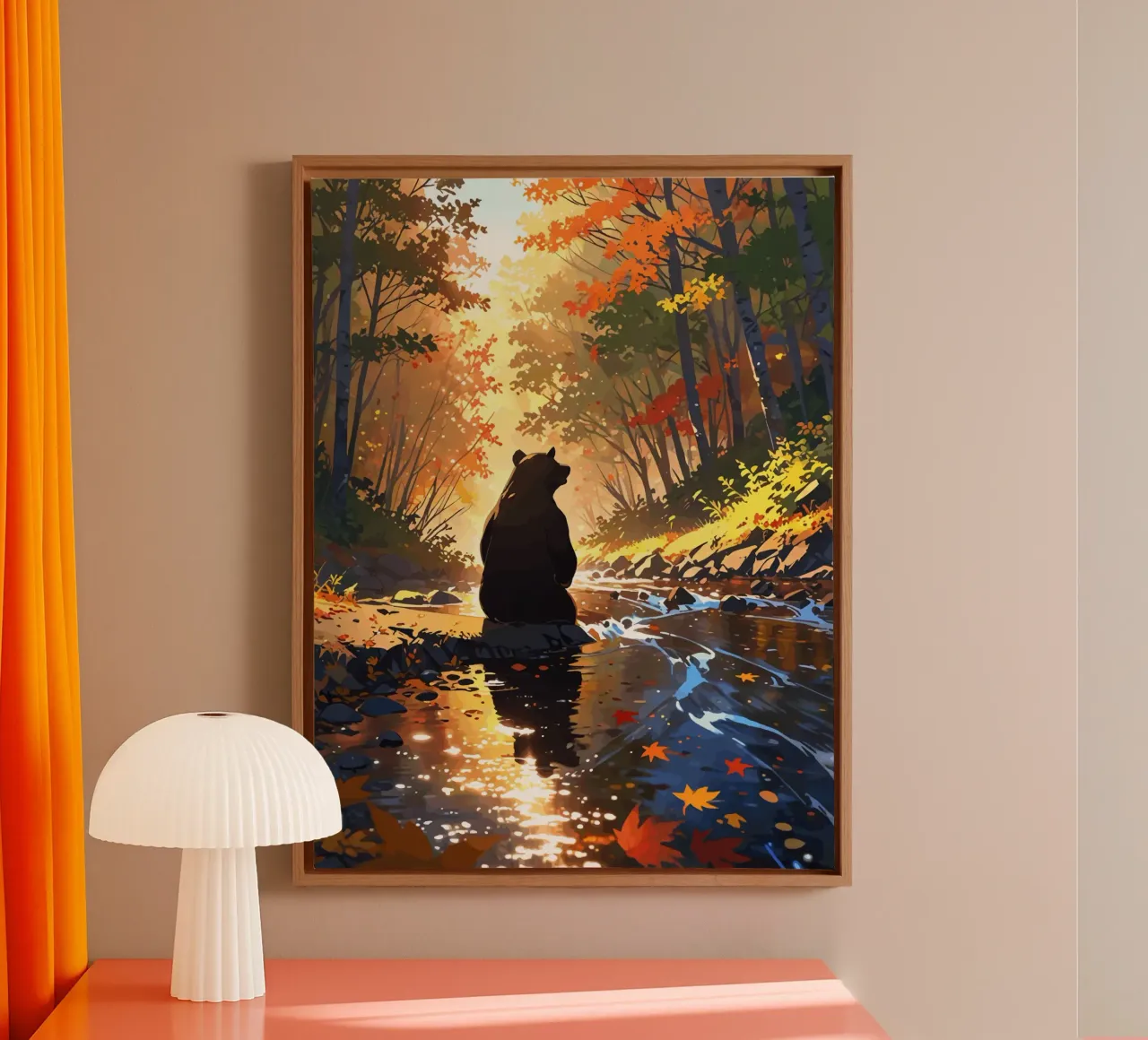 Herfst sereniteit canvas met Baklijst van artdesign1985