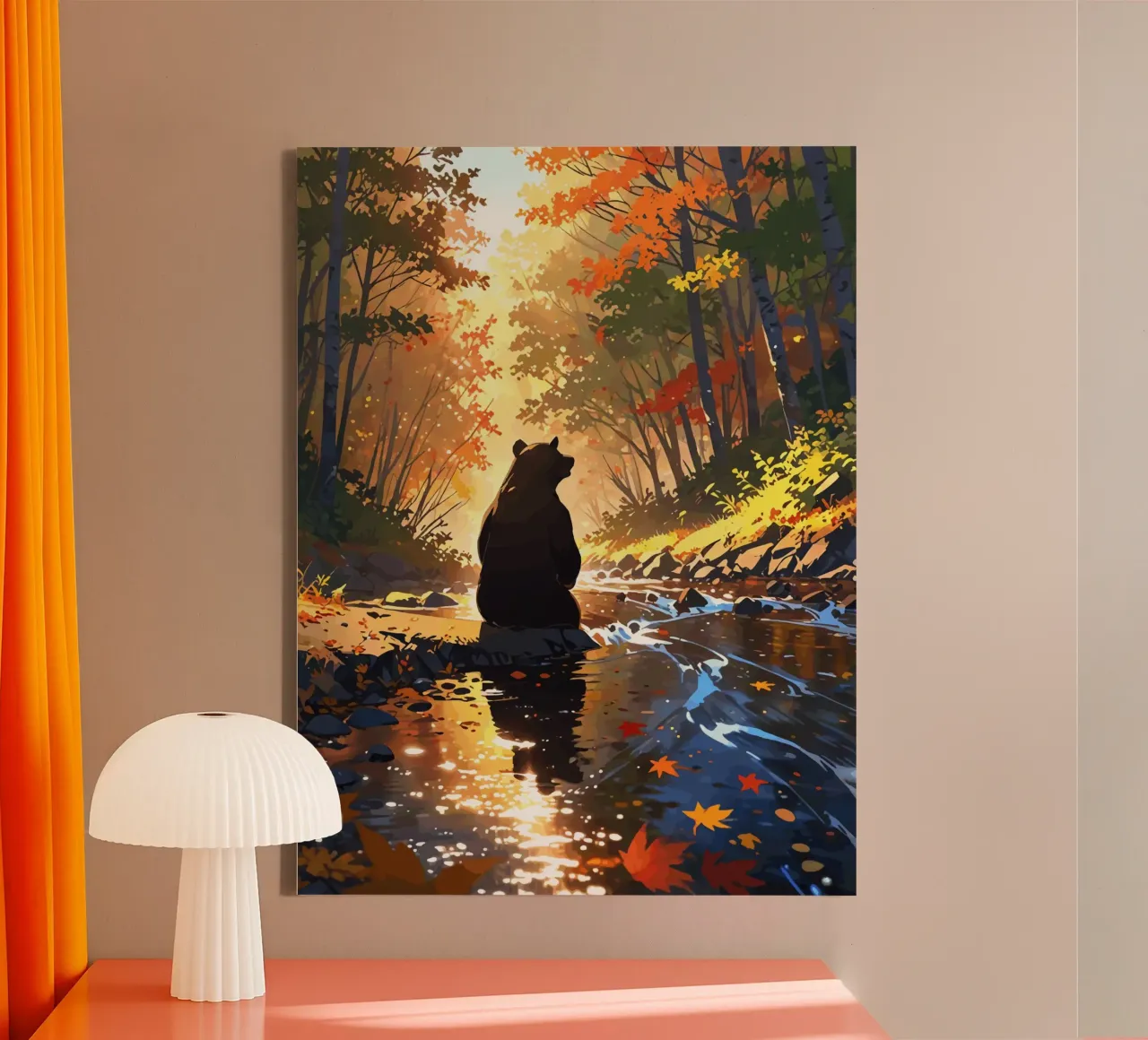 Herfst sereniteit canvas met Baklijst van artdesign1985