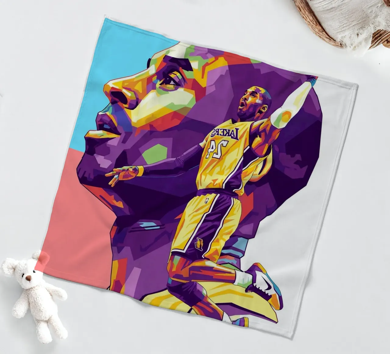 Kobe Bryant in loving memory fleece blanket by Hantamrata