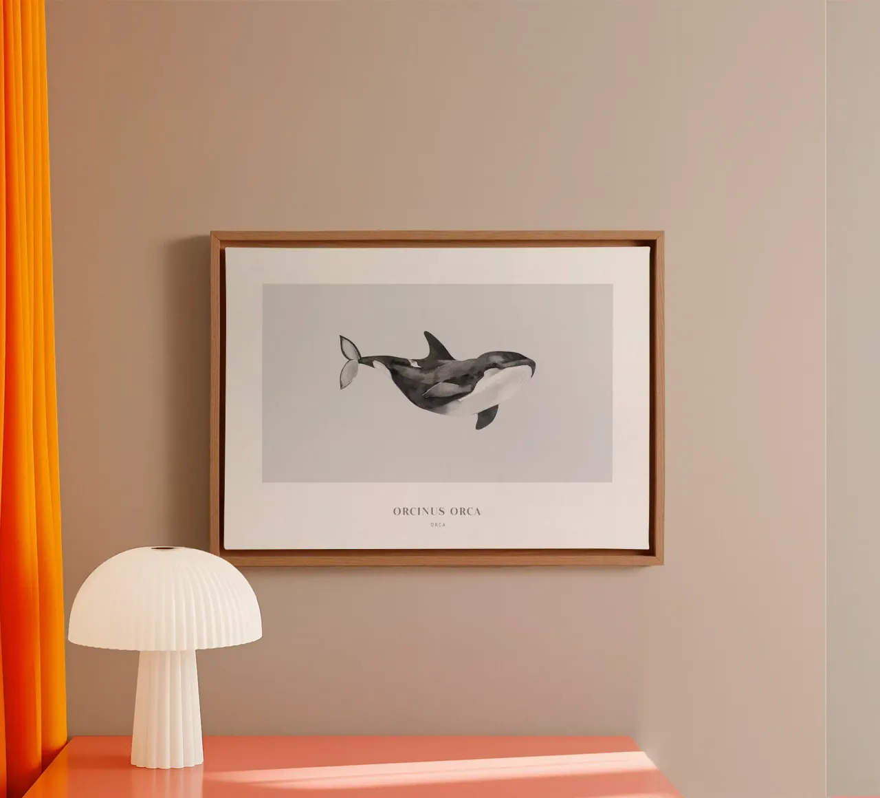 Boho Ocean 1 Orca Whale tela con Cornice a cassetta da Boho Print Collection