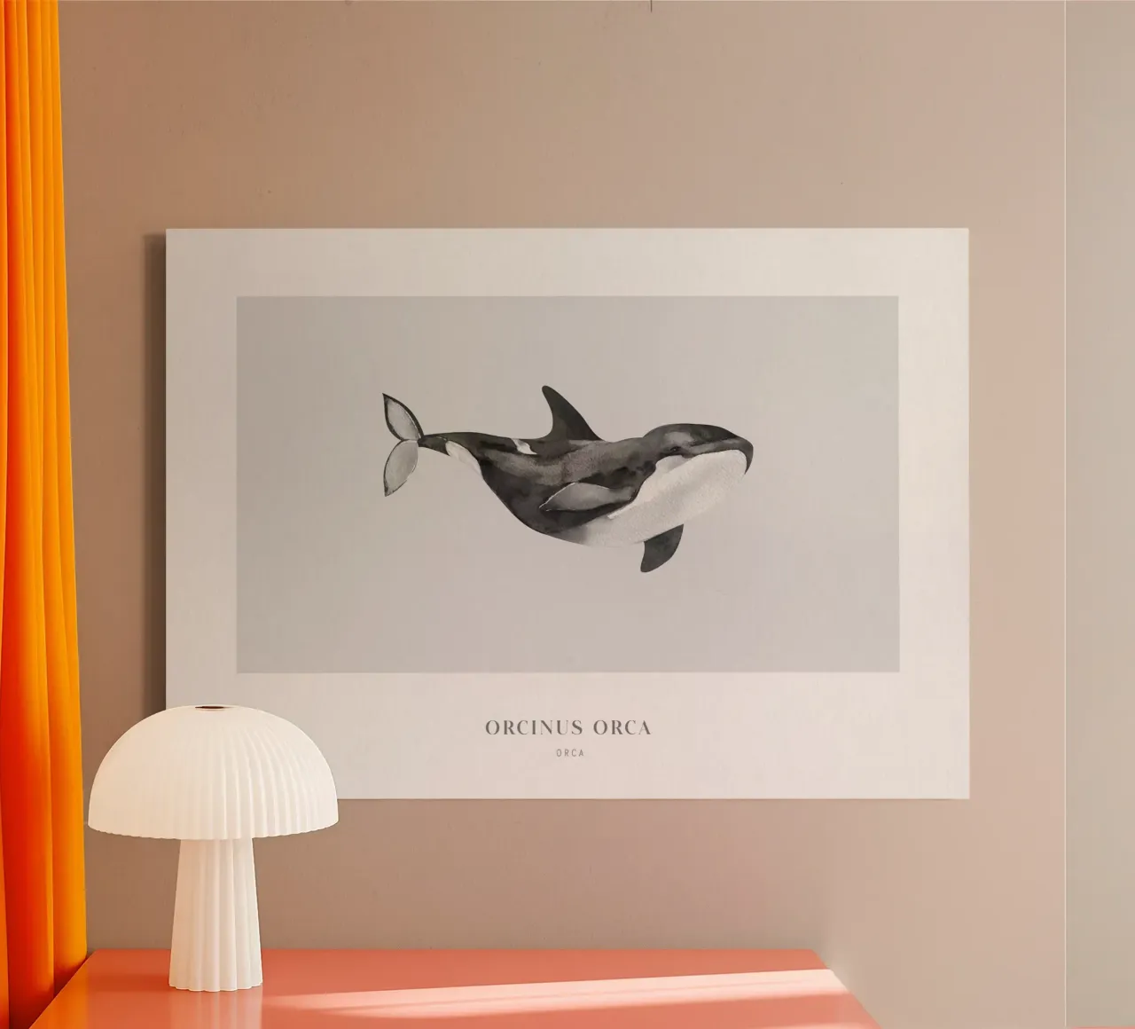 Boho Ocean 1 Orca Whale tela con Cornice a cassetta da Boho Print Collection
