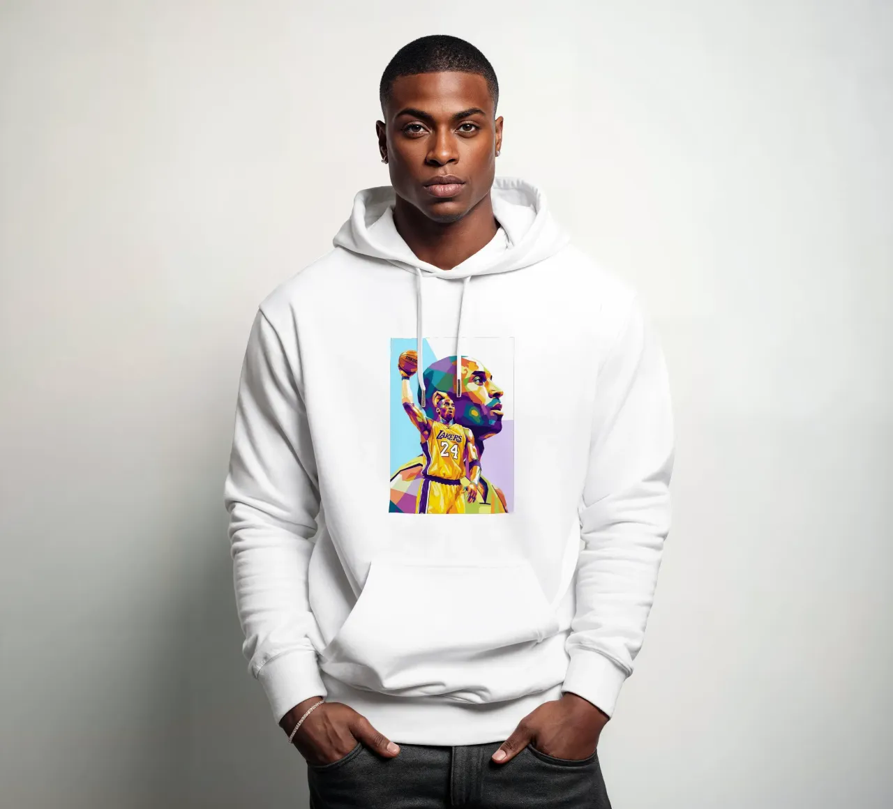 Ritratto pop art di Kobe Bryant felpa con cappuccio da Hantamrata