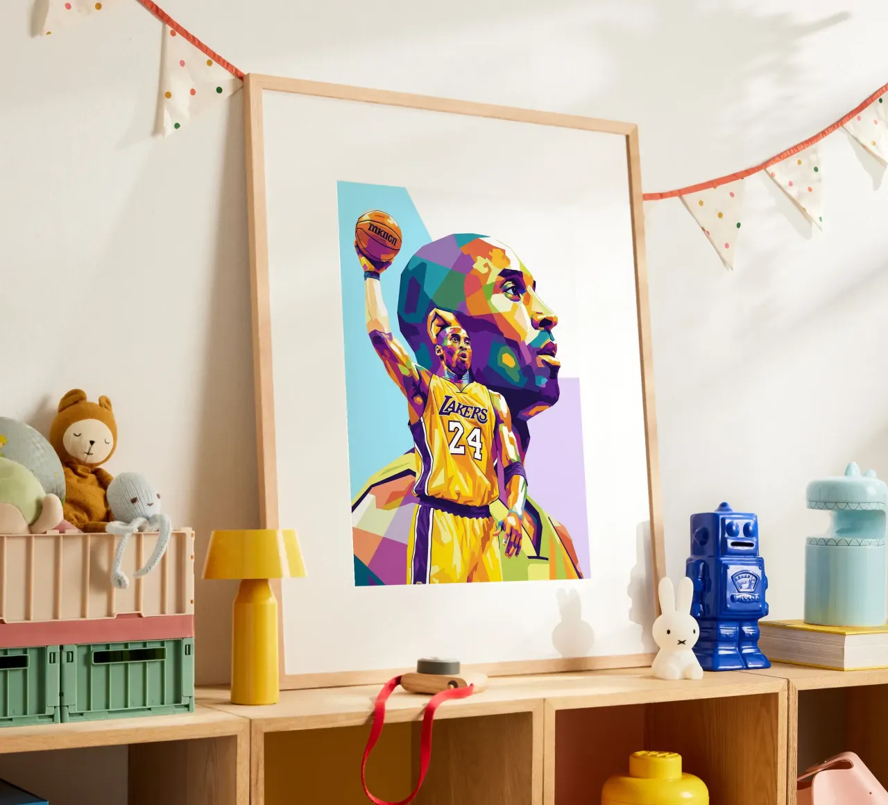 Ritratto pop art di Kobe Bryant poster da Hantamrata