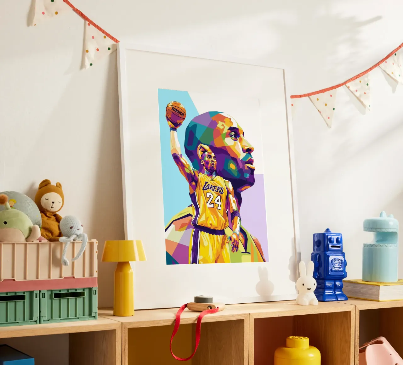 Ritratto pop art di Kobe Bryant poster da Hantamrata