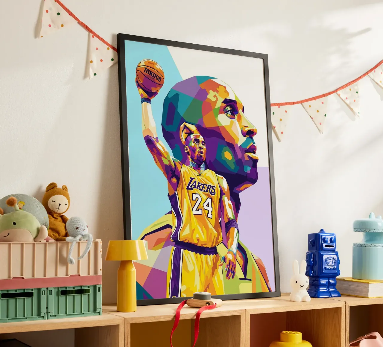 Ritratto pop art di Kobe Bryant poster da Hantamrata