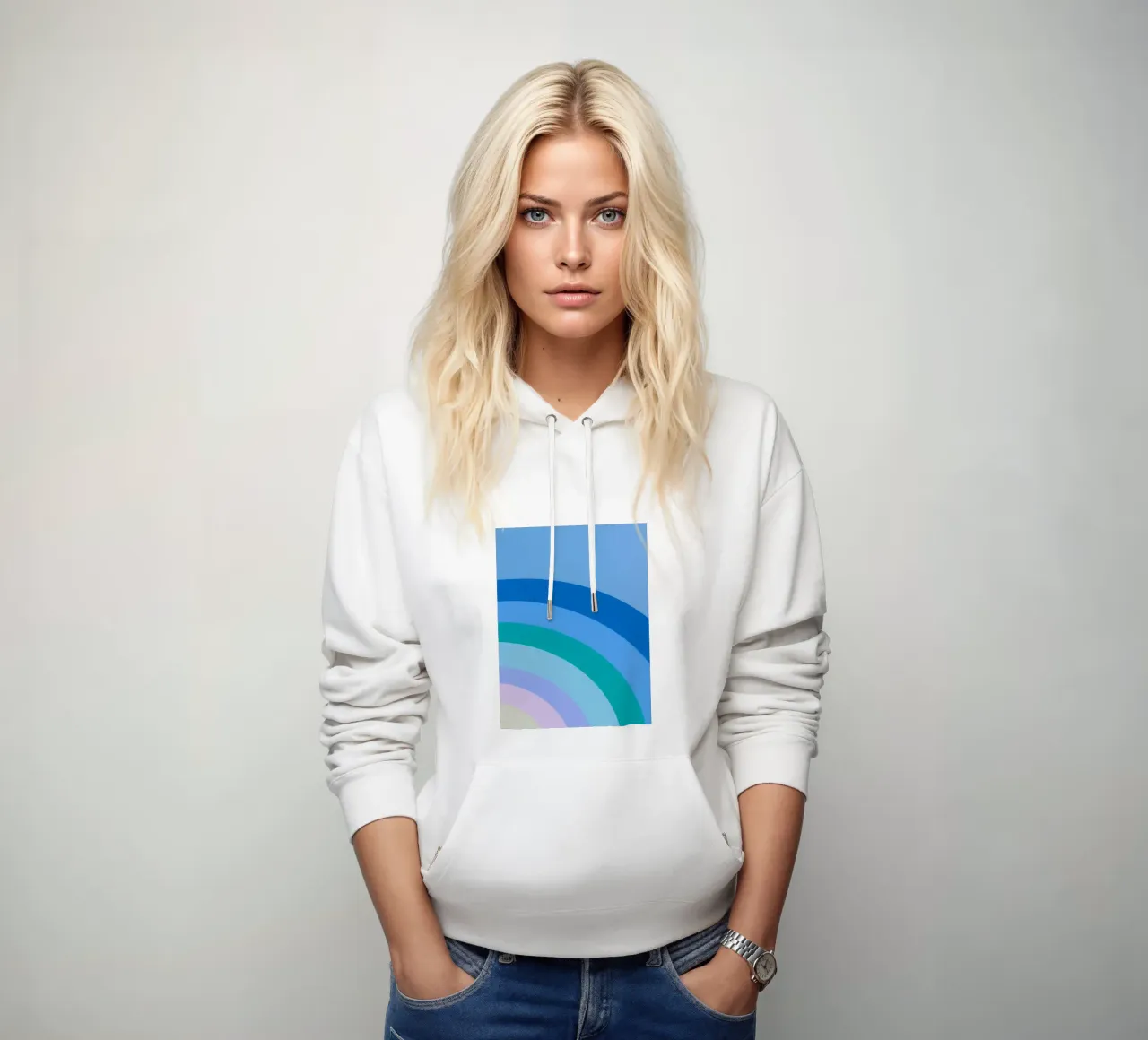 Gradiente di colori arcobaleno felpa con cappuccio da Carinaprint