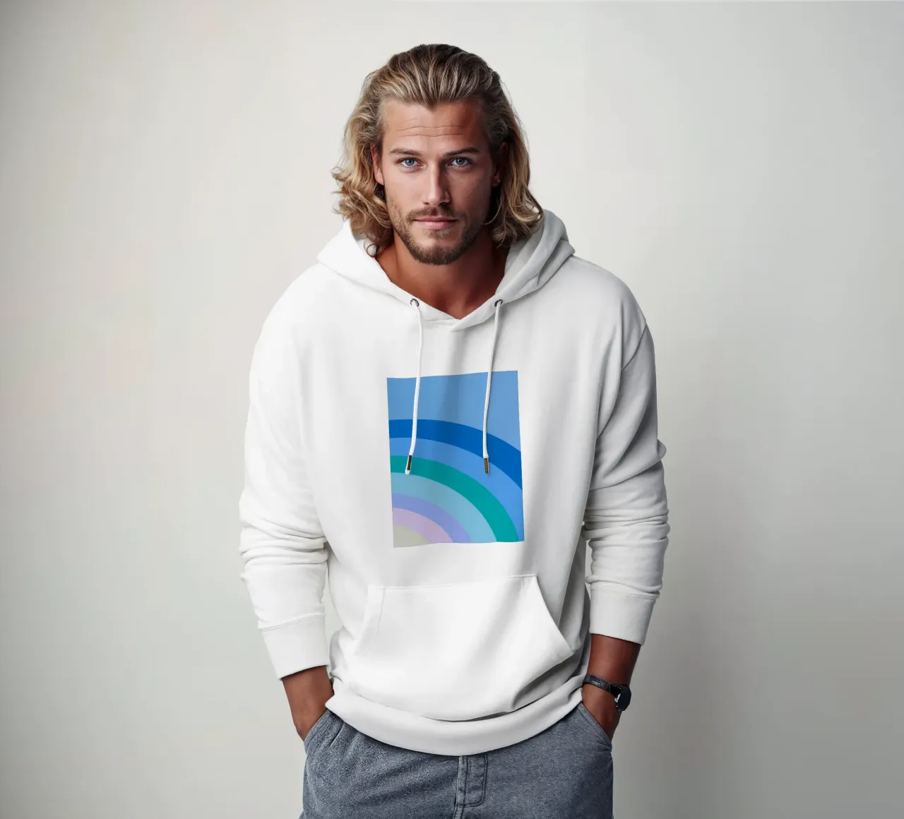 Gradiente di colori arcobaleno felpa con cappuccio da Carinaprint