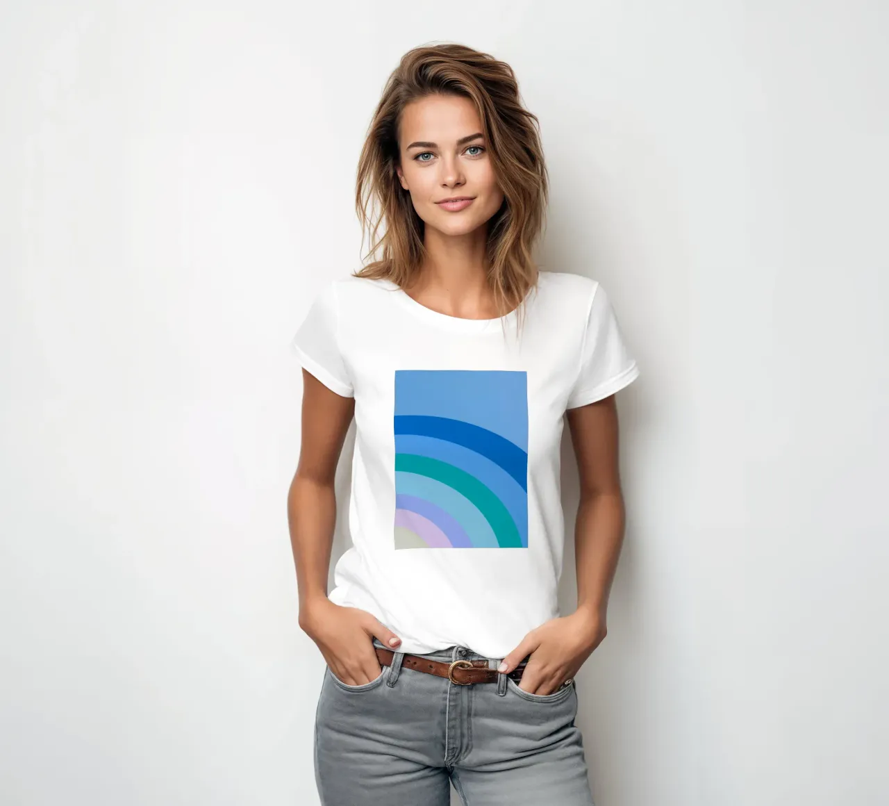 Gradiente di colori arcobaleno t-shirt da donna da Carinaprint