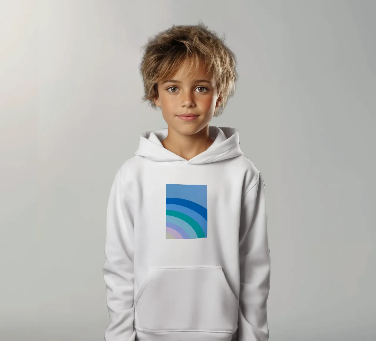 Gradiente di colori arcobaleno felpa bambino con cappuccio da Carinaprint