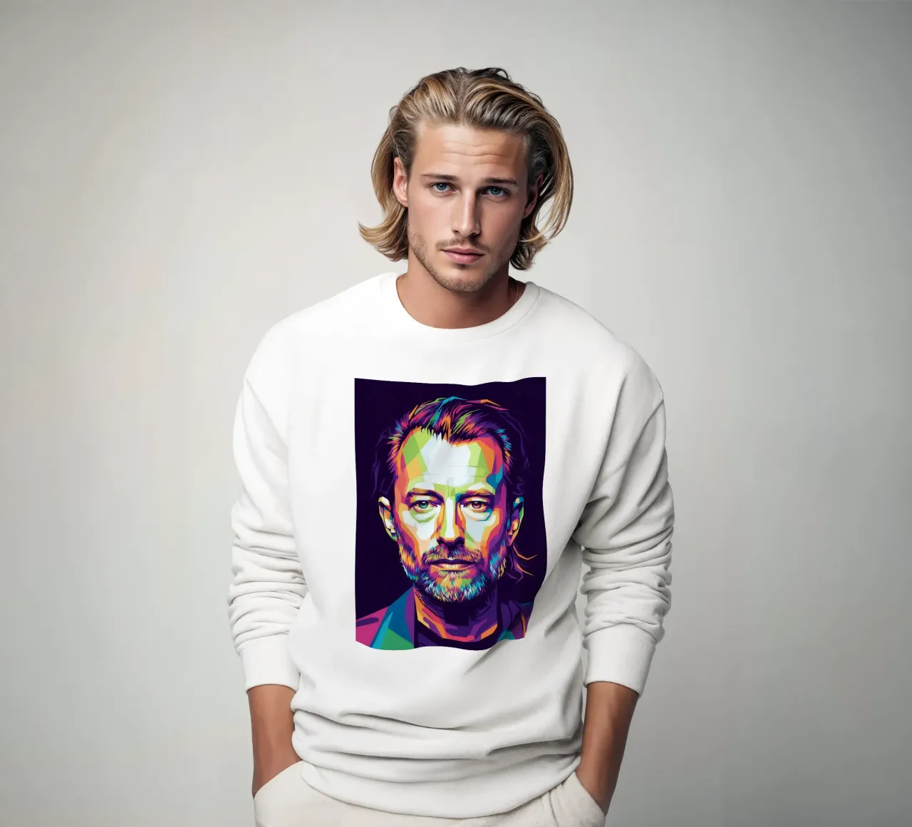 Ritratto pop art di Thom Yorke felpa da Hantamrata