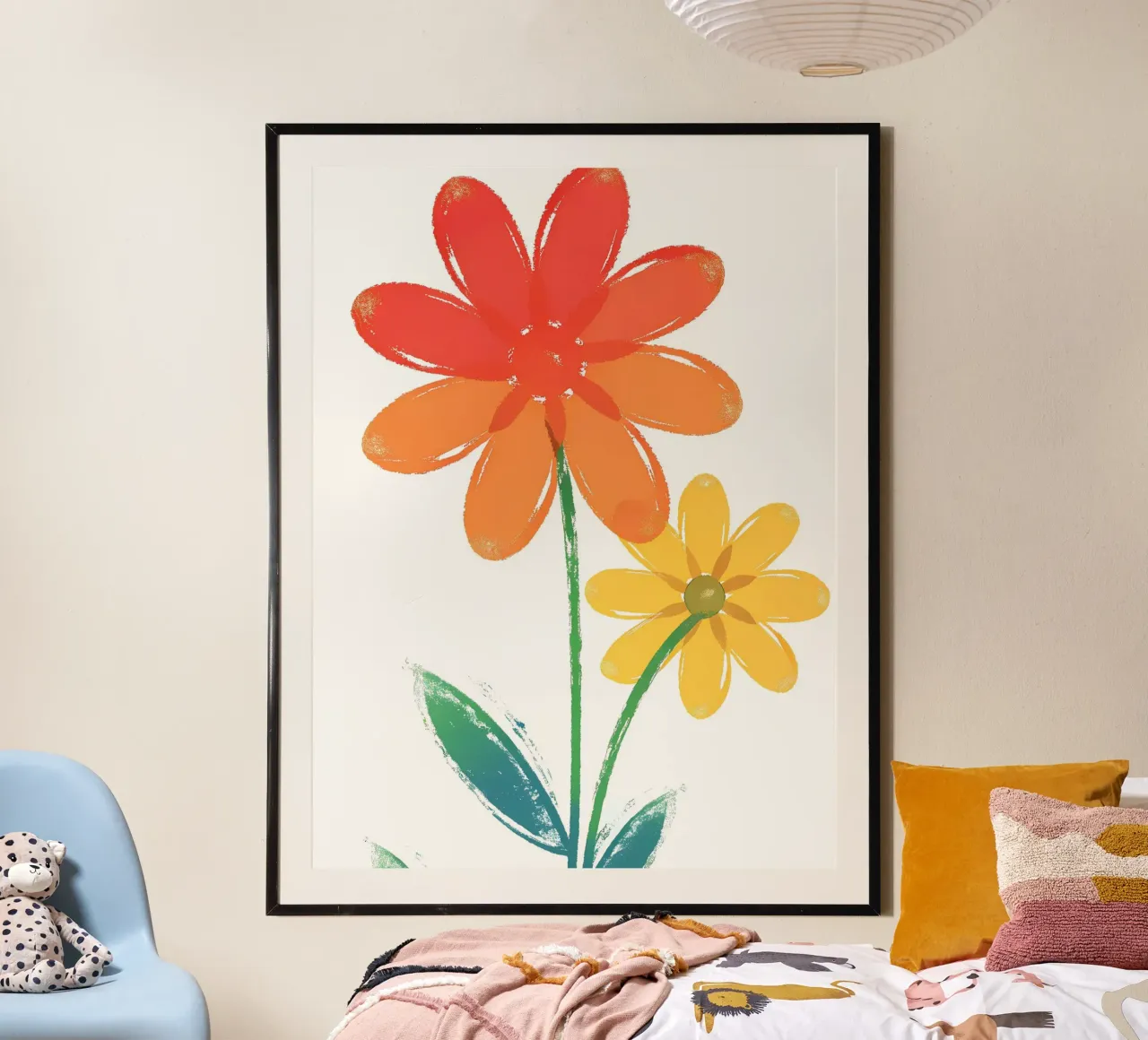 Fiori belli poster con telaio in legno da PREKETEWE