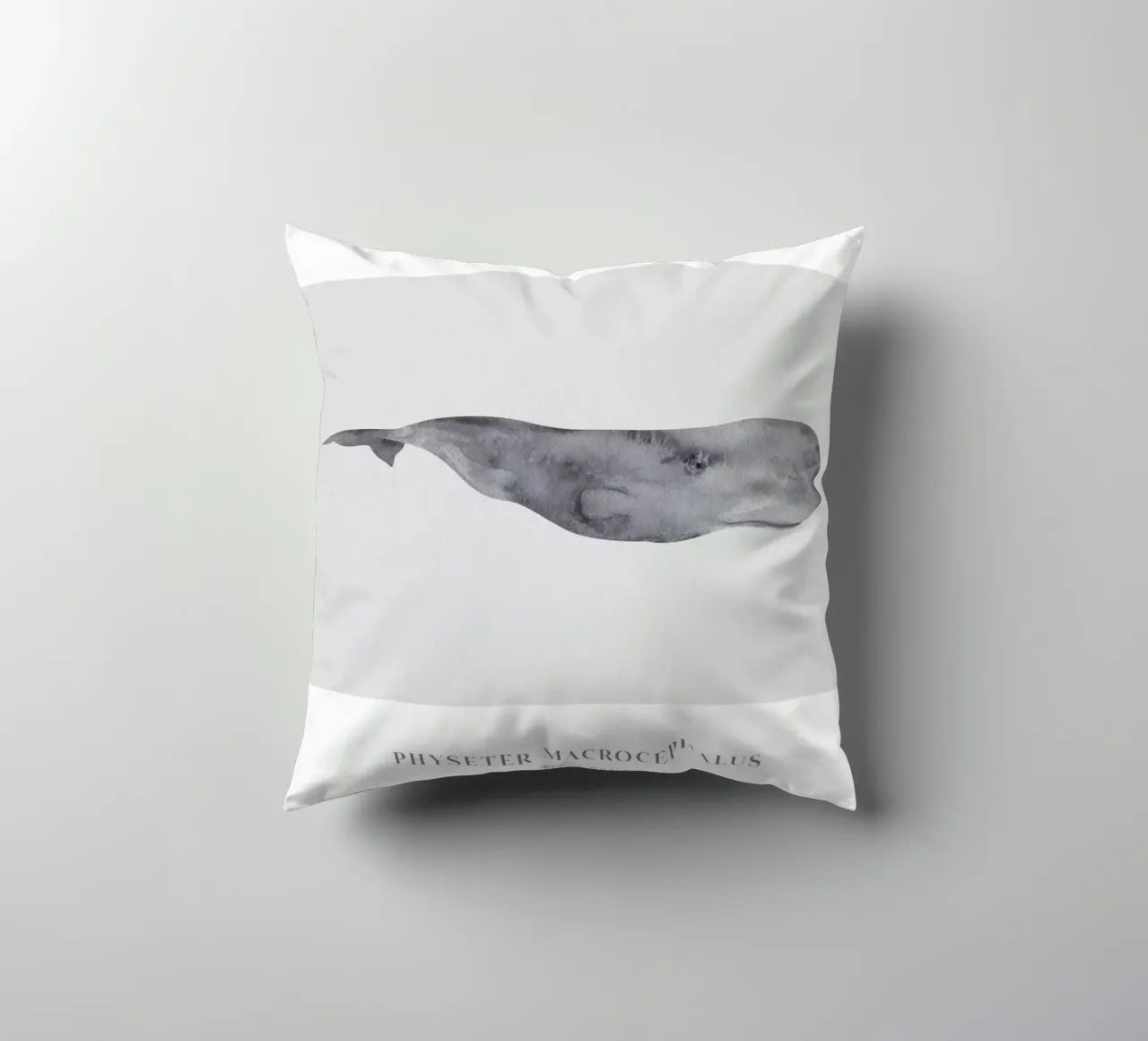 Boho Ocean 1 Sperm Whale cuscino da Boho Print Collection