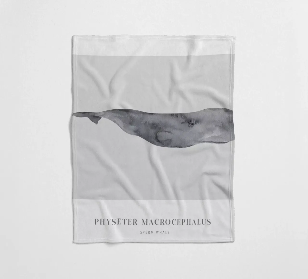Boho Ocean 1 Sperm Whale coperta in pile da Boho Print Collection