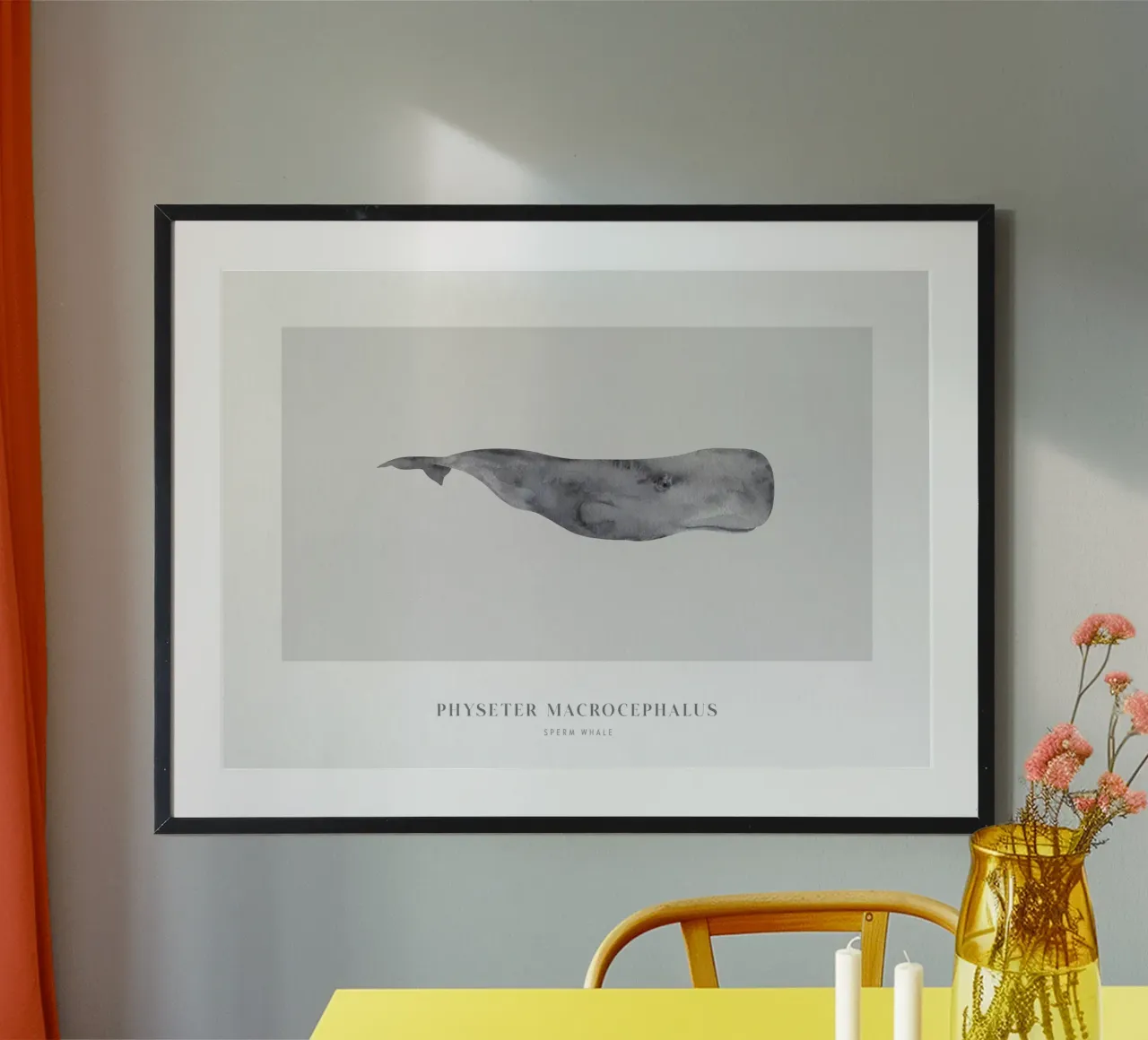 Boho Ocean 1 Sperm Whale carta hahnemühle da Boho Print Collection