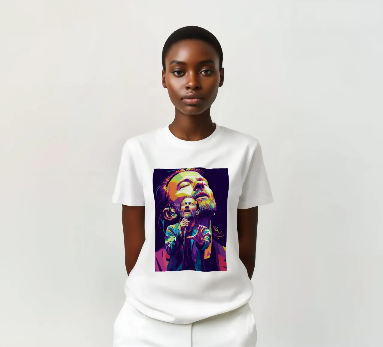 Performance di Thom Yorke sul palco t-shirt da Hantamrata