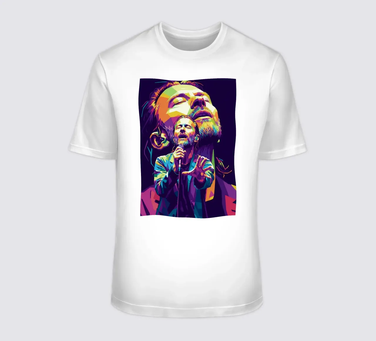Performance di Thom Yorke sul palco t-shirt da Hantamrata