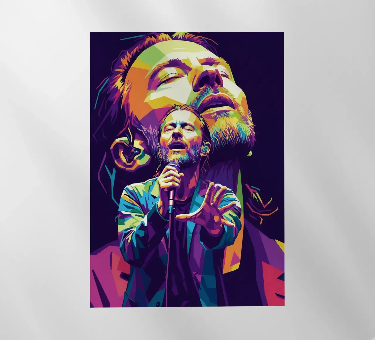 Performance di Thom Yorke sul palco pellicola backlit da Hantamrata