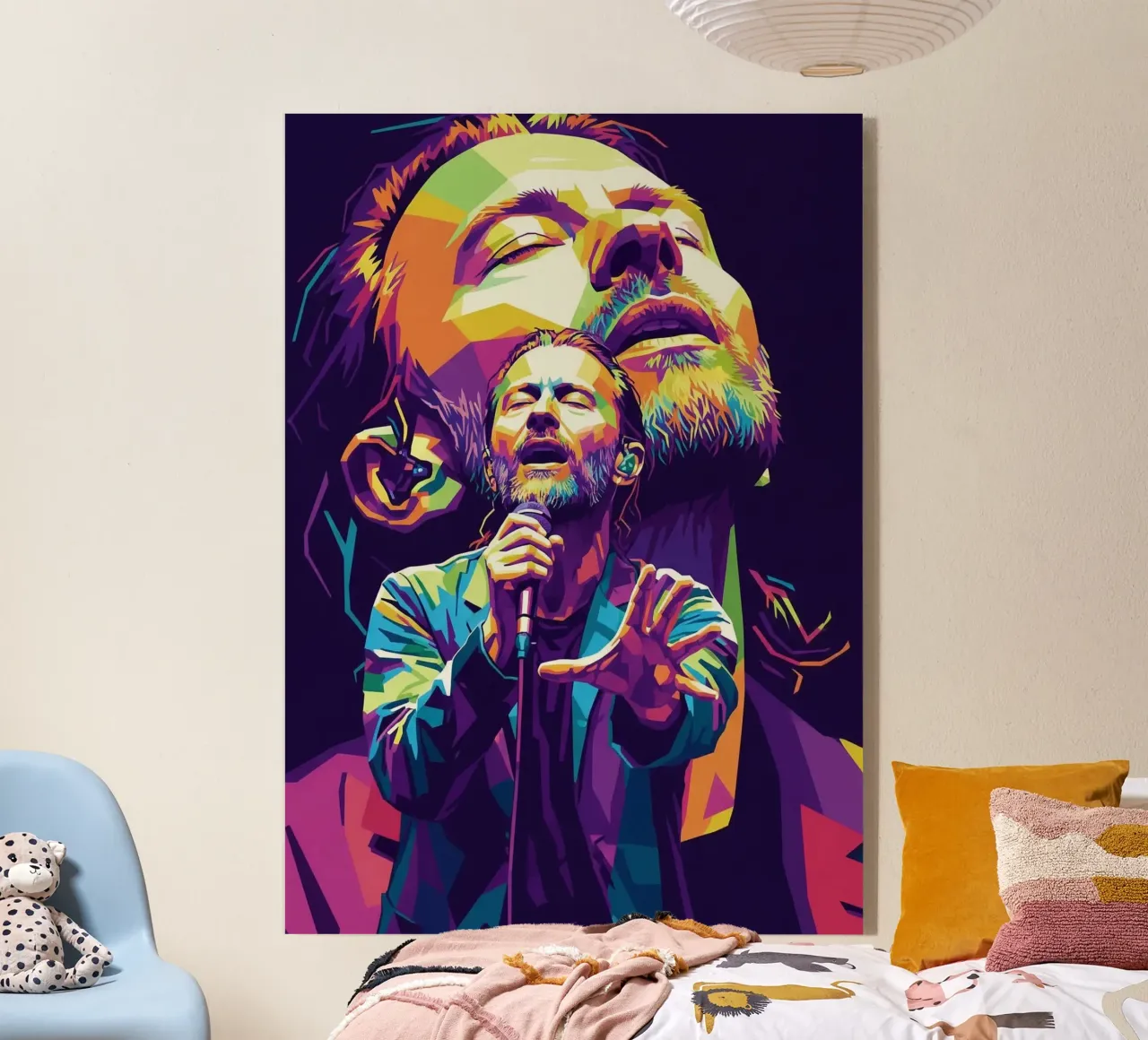 Performance di Thom Yorke sul palco plexiglass da Hantamrata