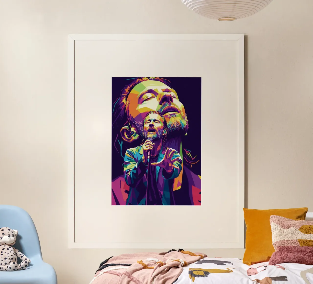 Performance di Thom Yorke sul palco poster da Hantamrata