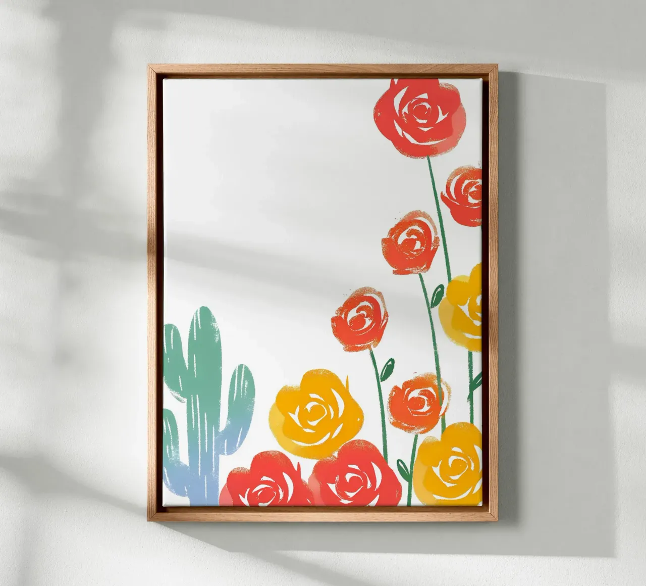Rosa e cactus tela con Cornice a cassetta da PREKETEWE