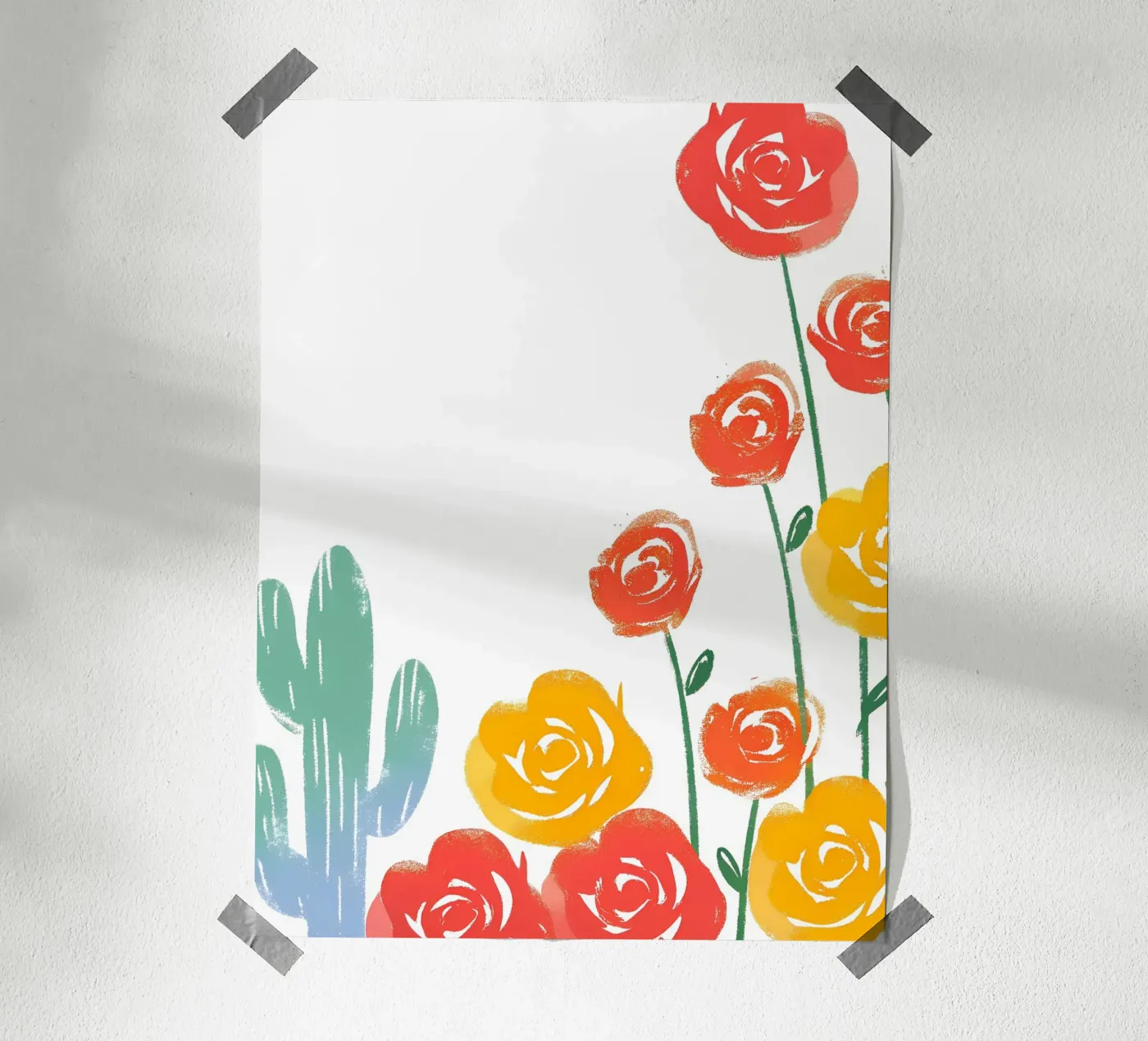 Rose and Cactus Poster von PREKETEWE