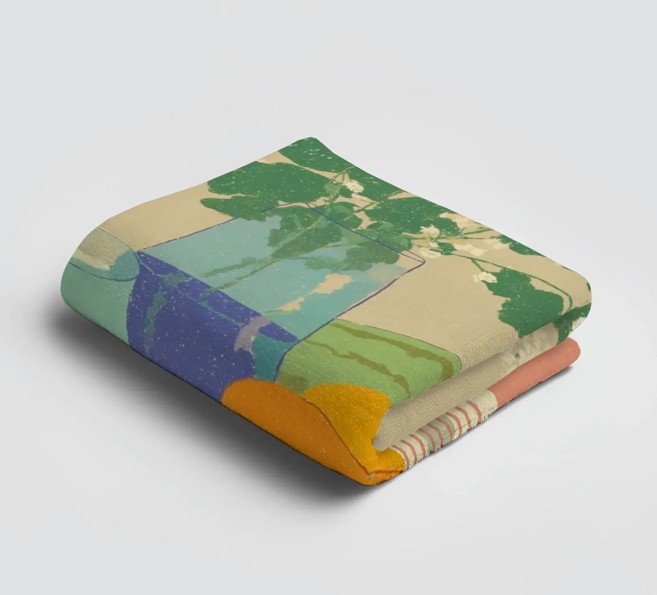 Citrus table with melon towel by Carinaprint