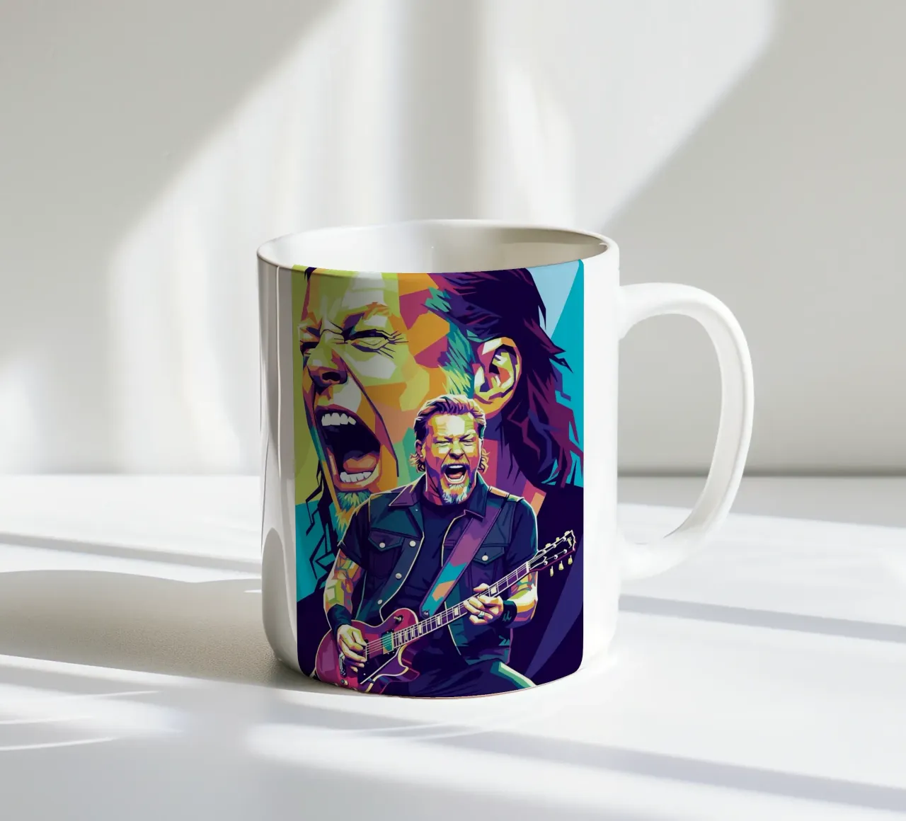 James Hetfield con uno stile iconico tazza in ceramica da Hantamrata