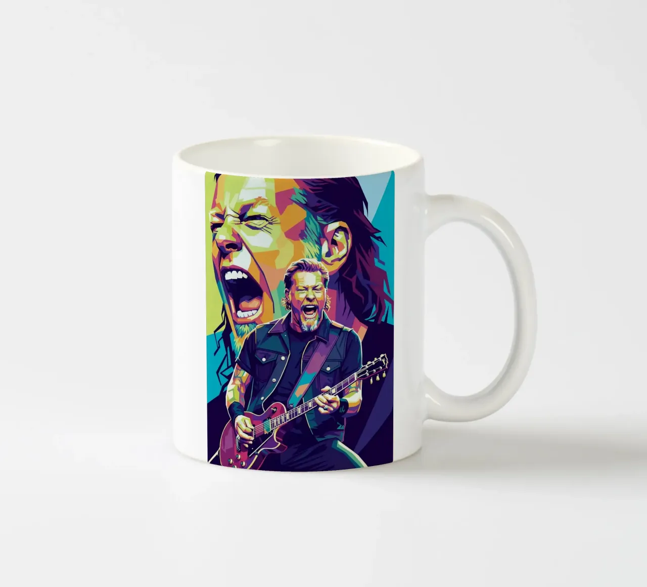 James Hetfield con uno stile iconico tazza in ceramica da Hantamrata