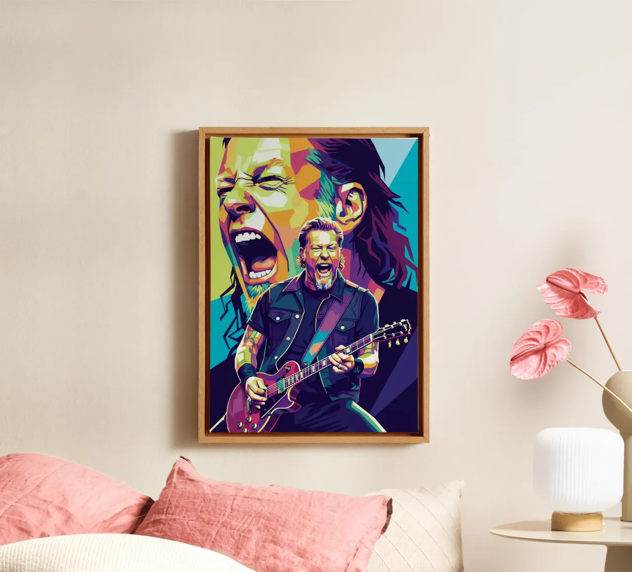 James Hetfield con uno stile iconico tela con Cornice a cassetta da Hantamrata