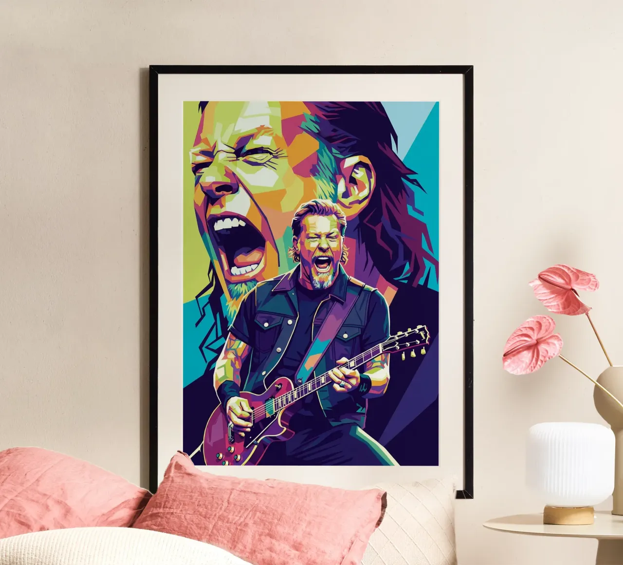 James Hetfield con uno stile iconico poster da Hantamrata
