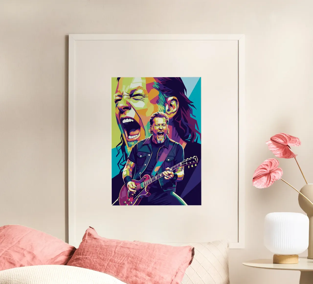 James Hetfield con uno stile iconico poster da Hantamrata