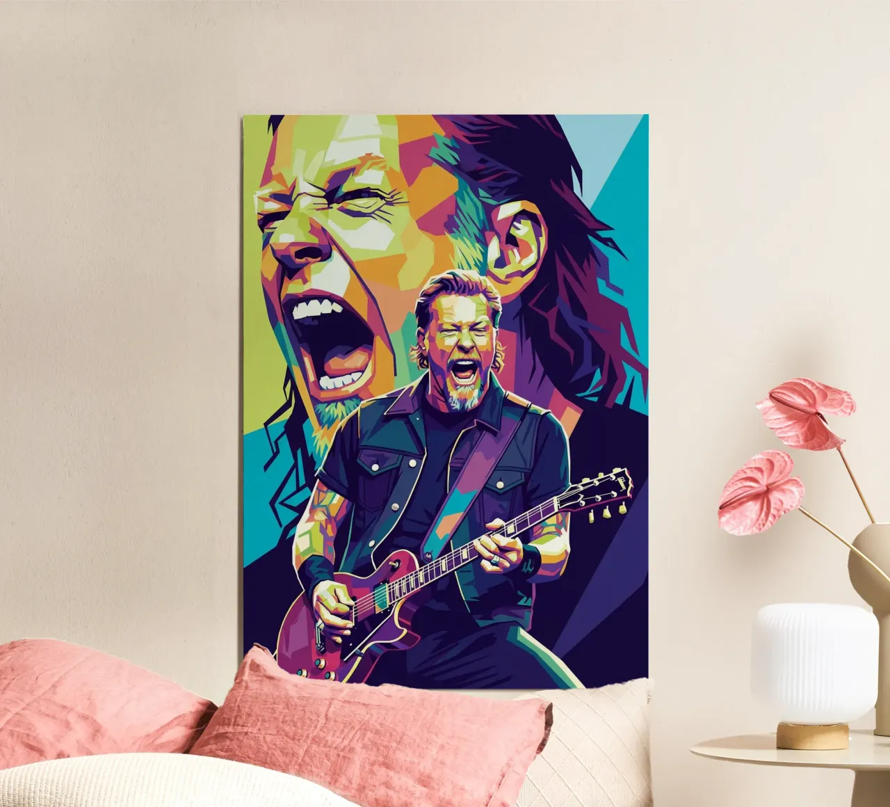 James Hetfield con uno stile iconico poster da Hantamrata