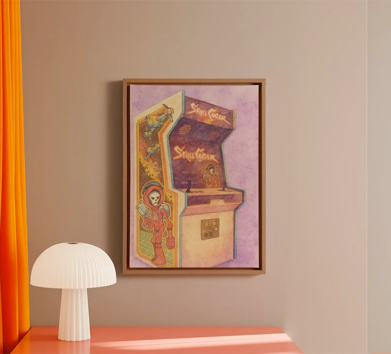gioco arcade vecchio dipinto vintage tela con Cornice a cassetta da kroocoot