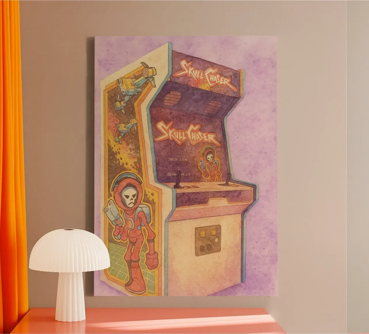 gioco arcade vecchio dipinto vintage tela con Cornice a cassetta da kroocoot