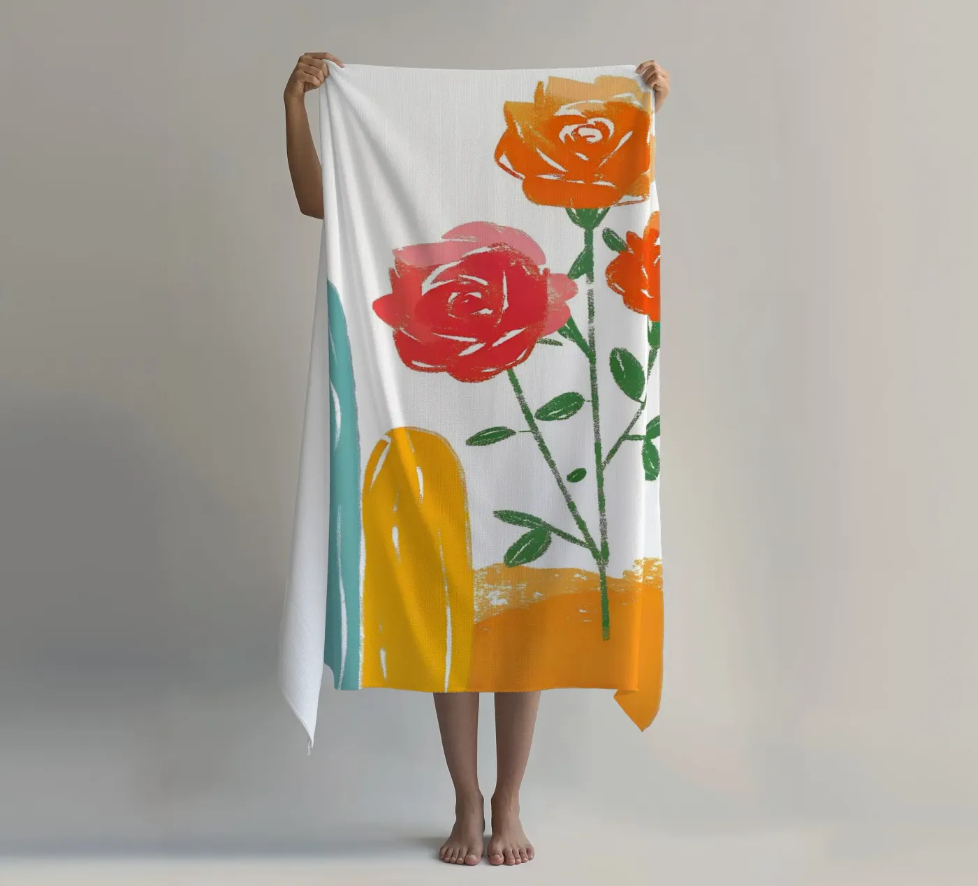 Rose and Cactus strandhanddoek van PREKETEWE