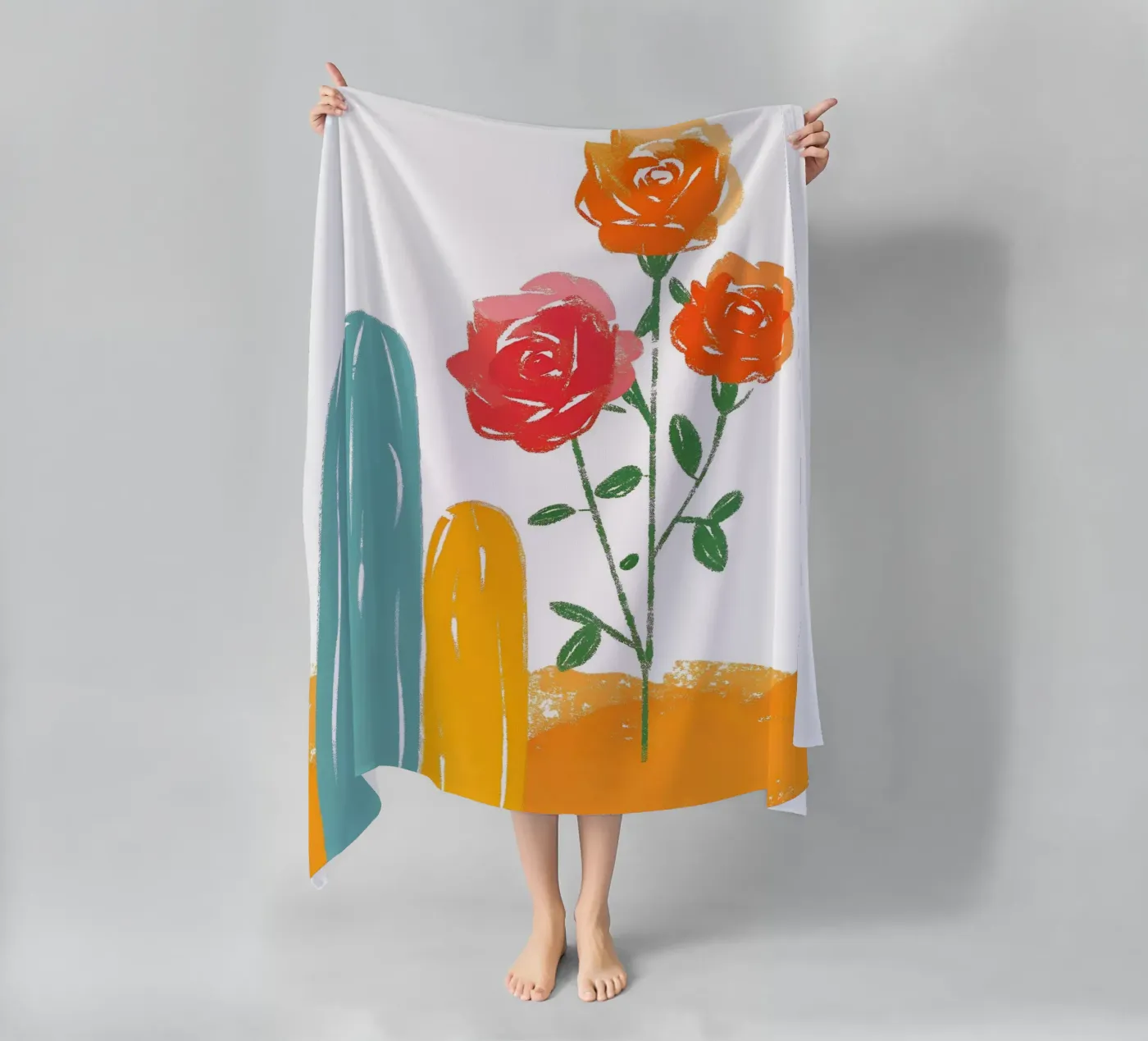Rose and Cactus strandhanddoek van PREKETEWE