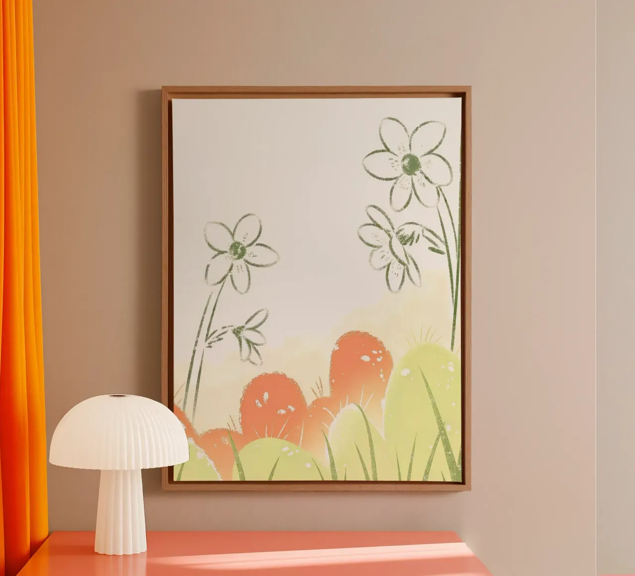 Jasmine and Cactus canvas with Floater frame by PREKETEWE