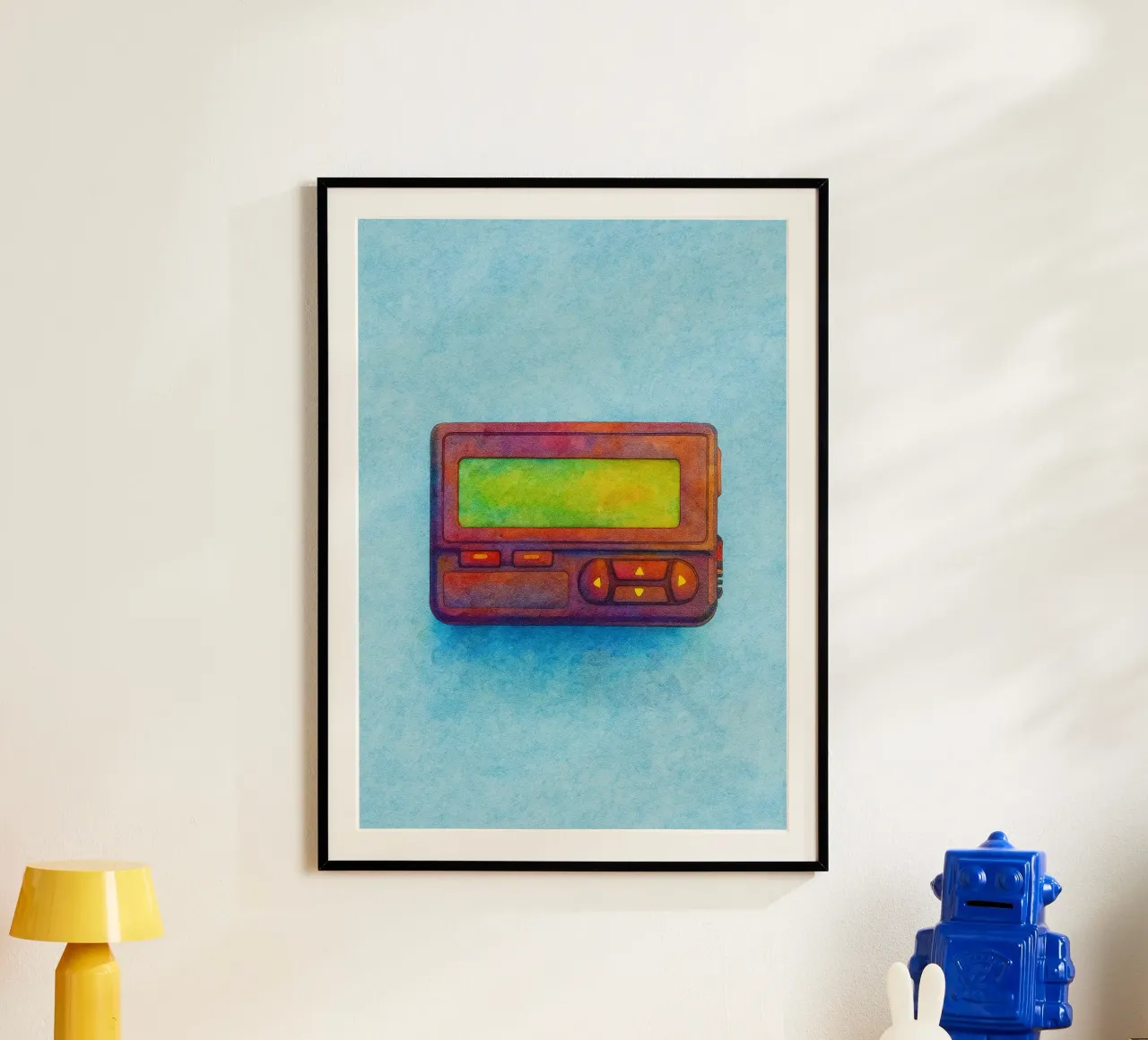 cercapersone vecchio quadro d'epoca poster con telaio in plastica da kroocoot