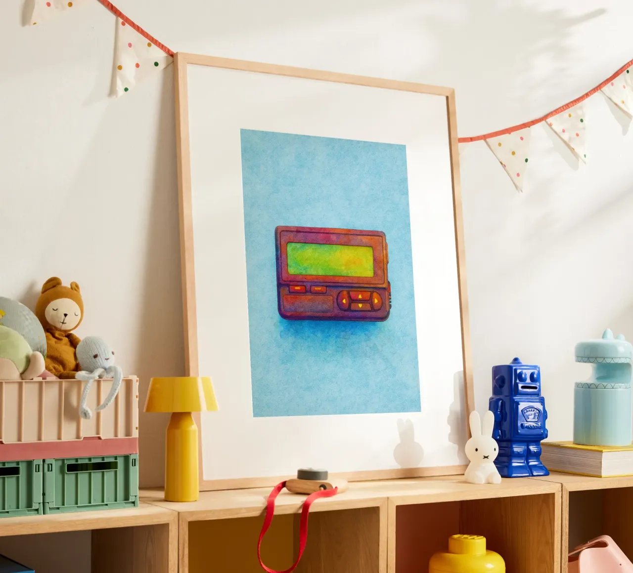 cercapersone vecchio quadro d'epoca poster con telaio in plastica da kroocoot