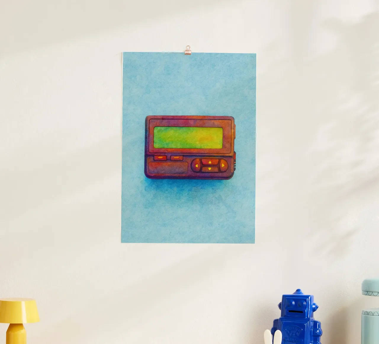 cercapersone vecchio quadro d'epoca poster con telaio in plastica da kroocoot