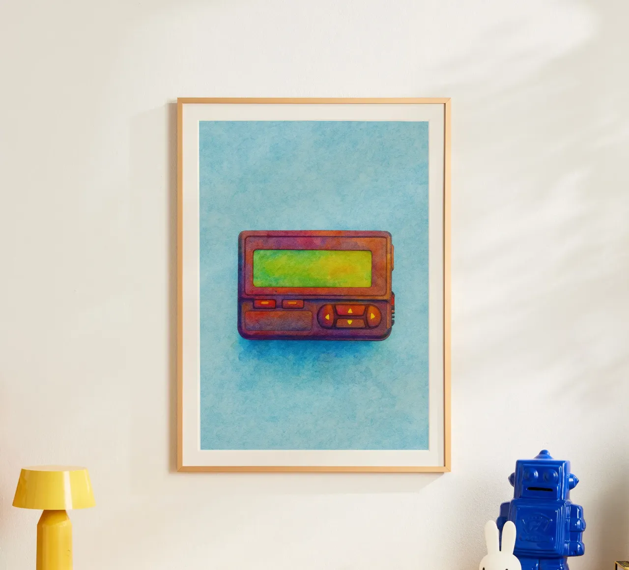 cercapersone vecchio quadro d'epoca poster con telaio in plastica da kroocoot