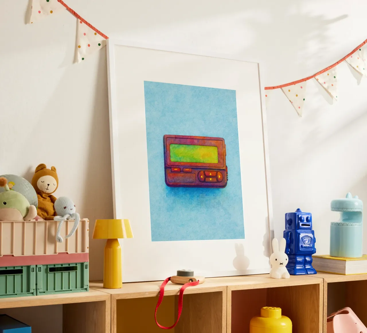 cercapersone vecchio quadro d'epoca poster con telaio in plastica da kroocoot